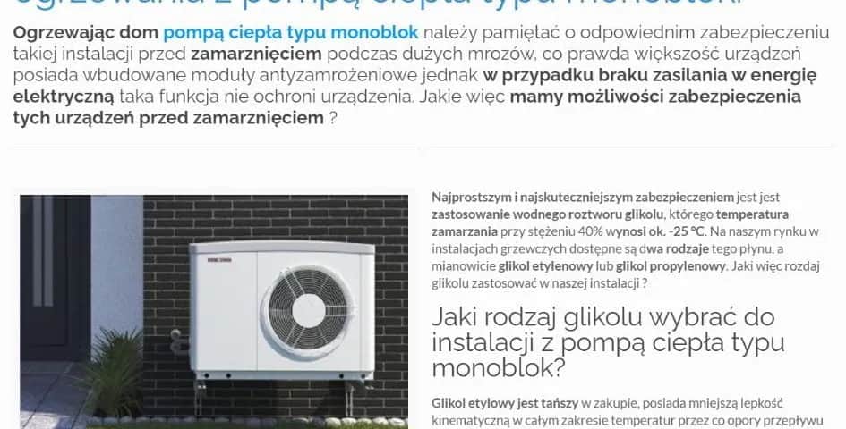 Jaki glikol do pompy ciepła monoblok? Wybierz najlepszy